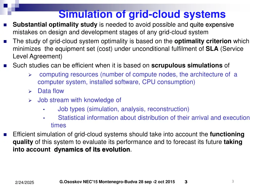 simulation of grid cloud systems substantial