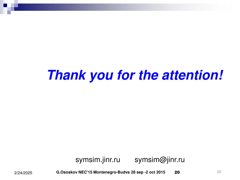 thank you for the attention