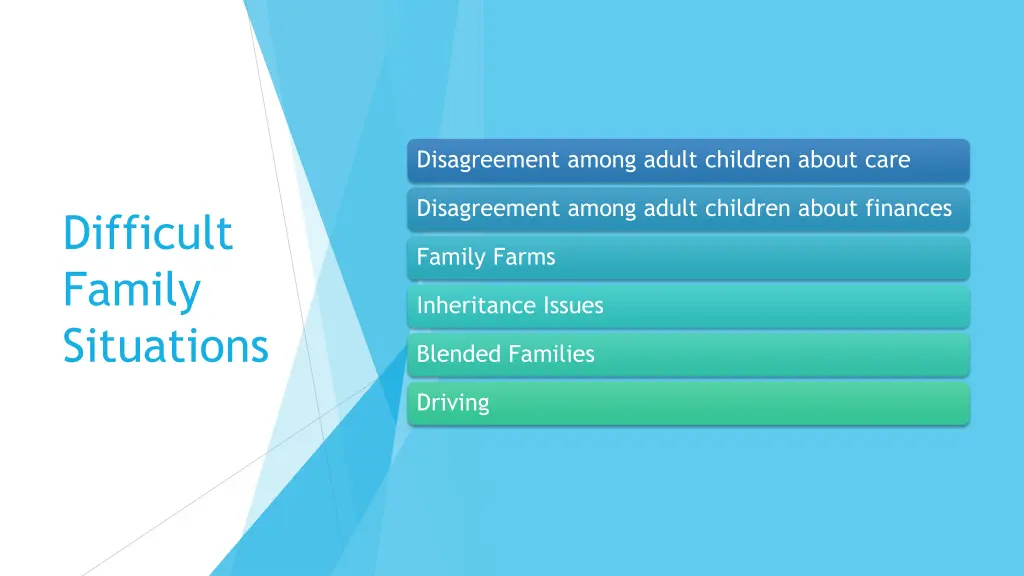 disagreement among adult children about care