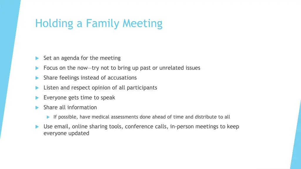 holding a family meeting