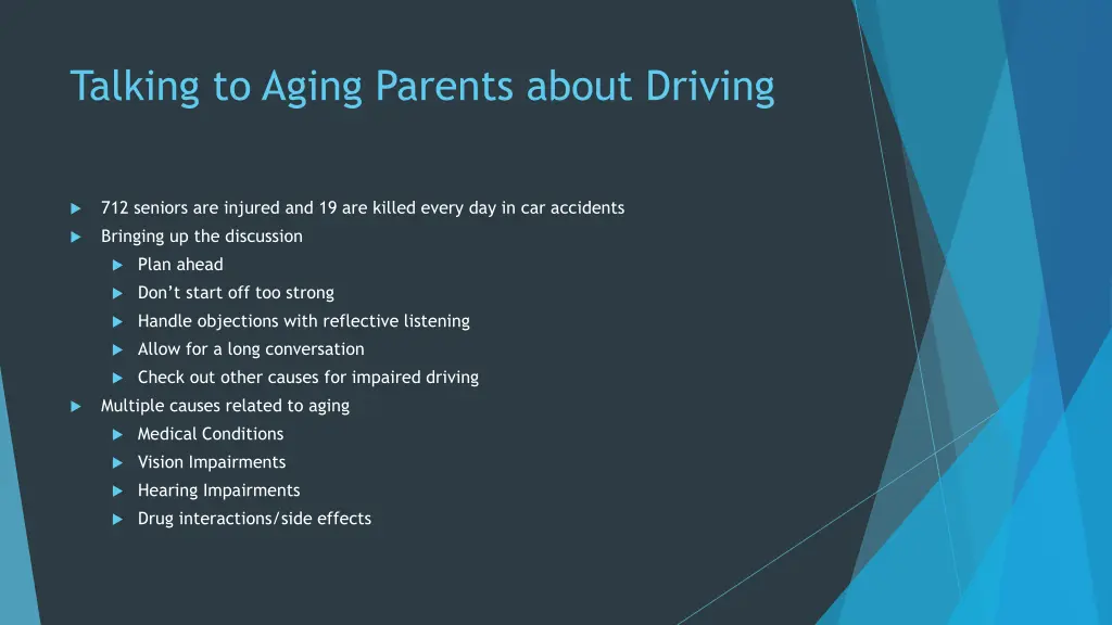 talking to aging parents about driving