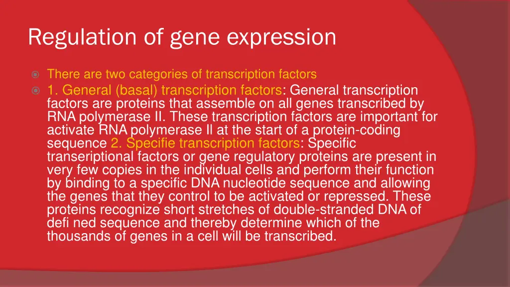 regulation of gene expression 1