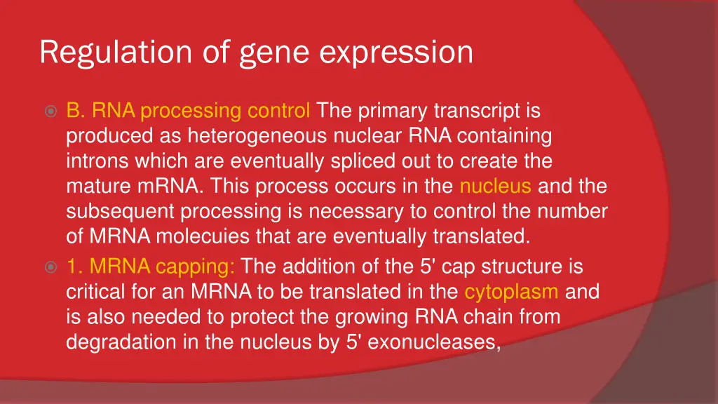 regulation of gene expression 2