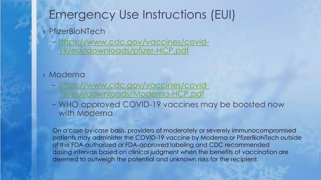 emergency use instructions eui