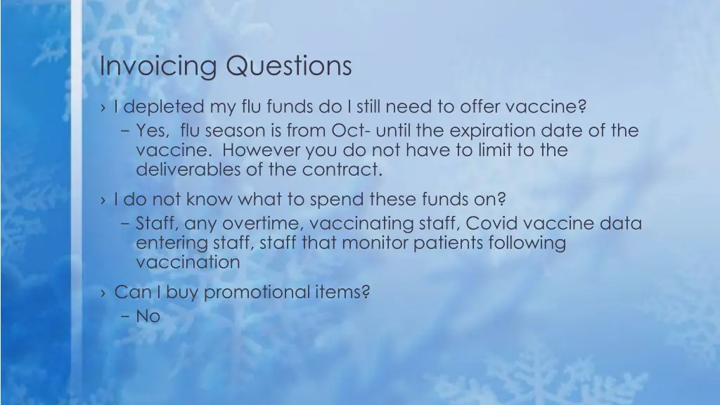 invoicing questions