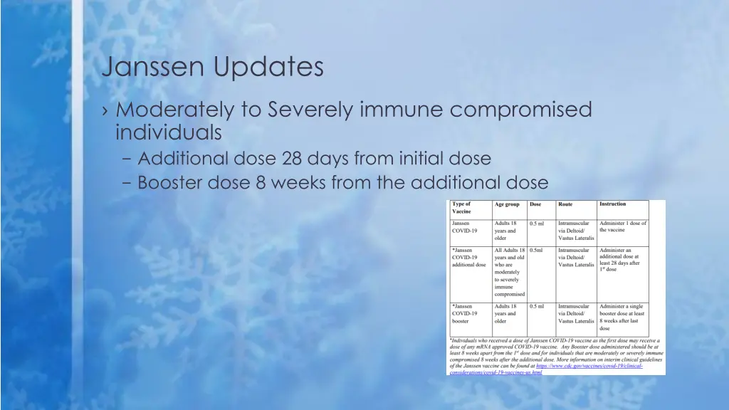 janssen updates