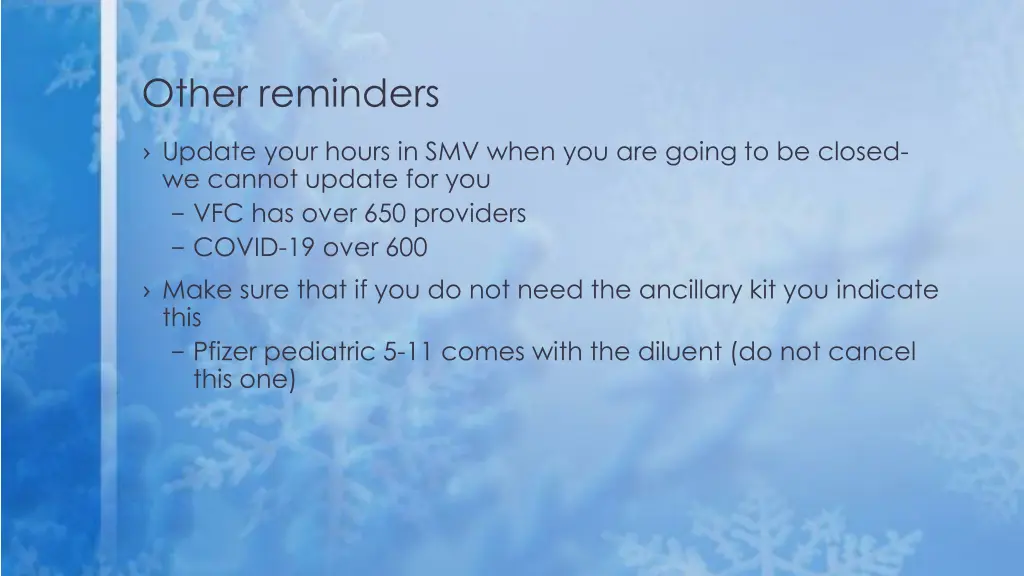 other reminders