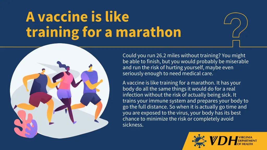 a vaccine is like training for a marathon