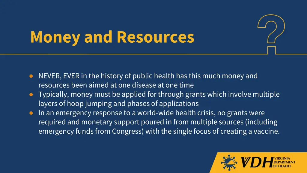 money and resources