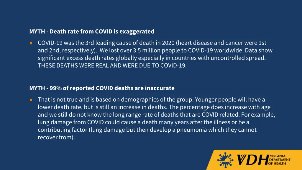 myth death rate from covid is exaggerated