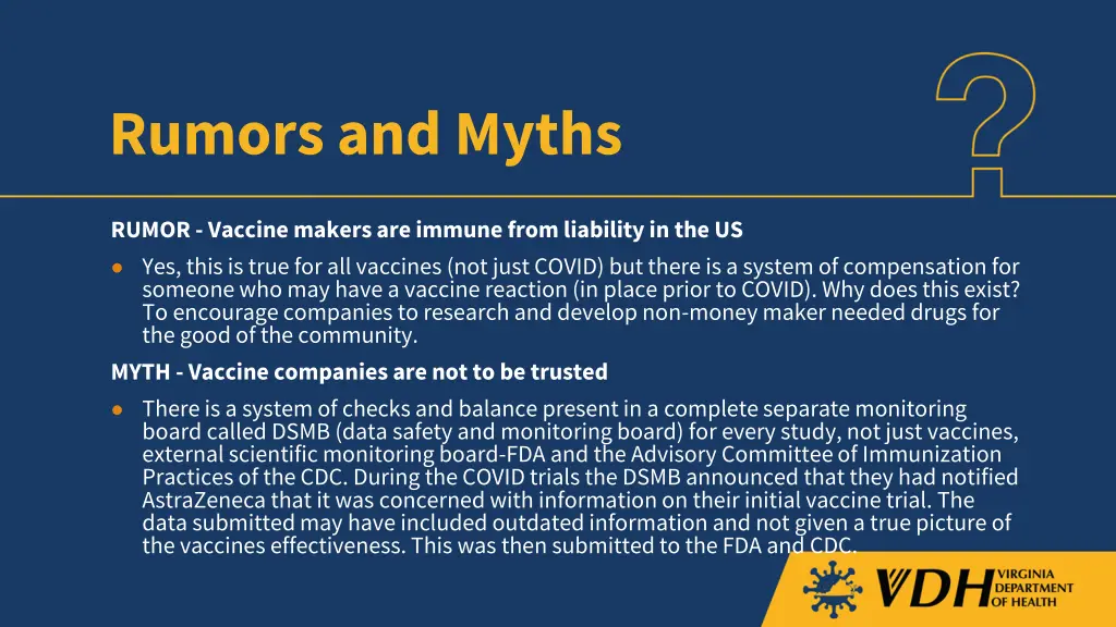 rumors and myths