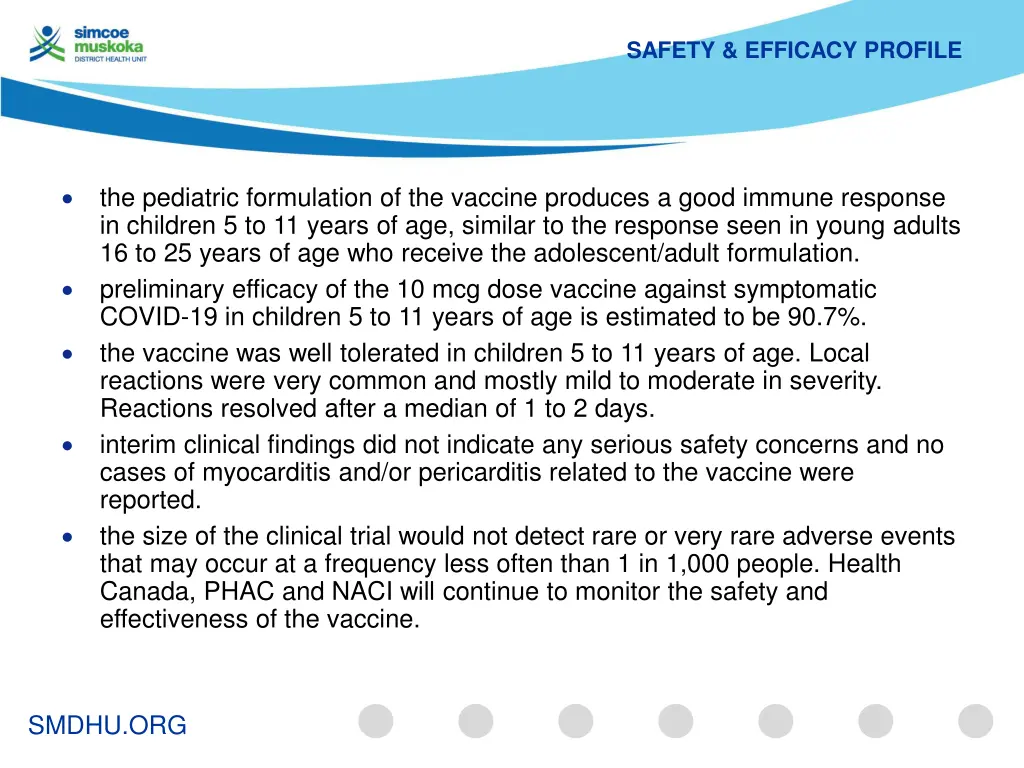 safety efficacy profile