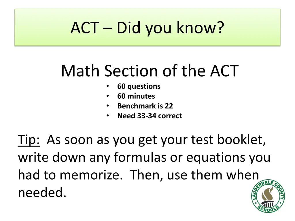 act did you know 1