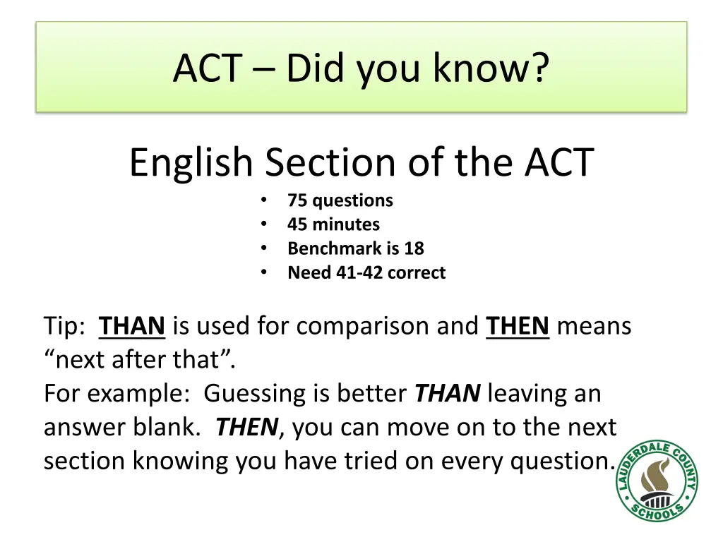 act did you know