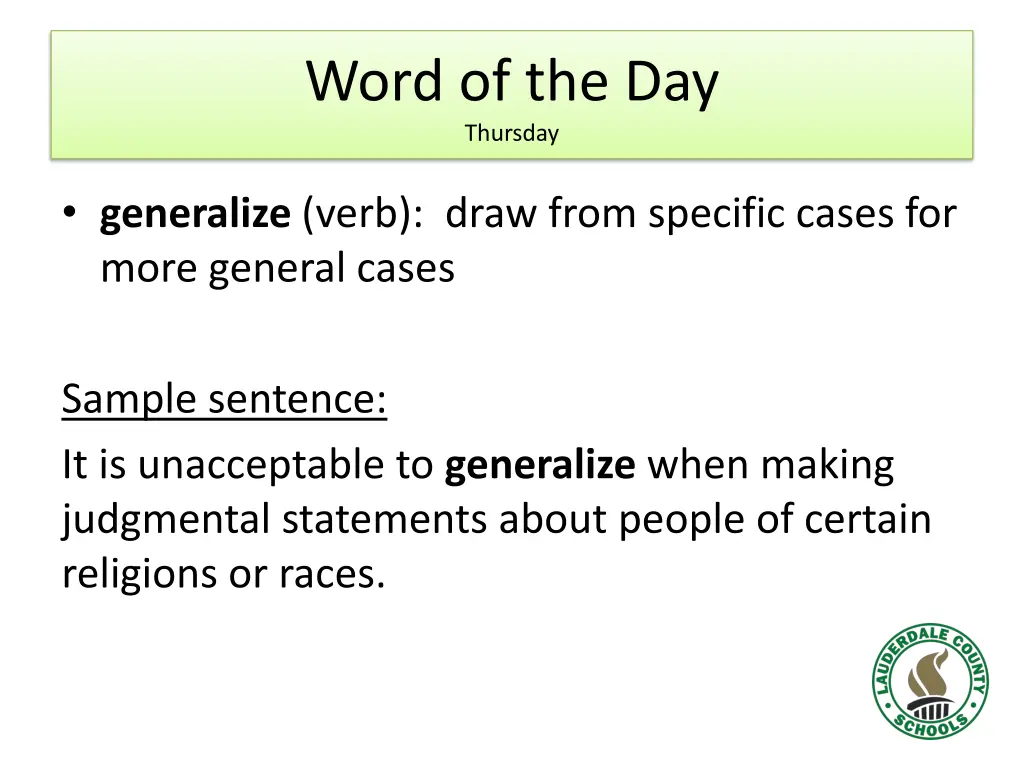 word of the day thursday