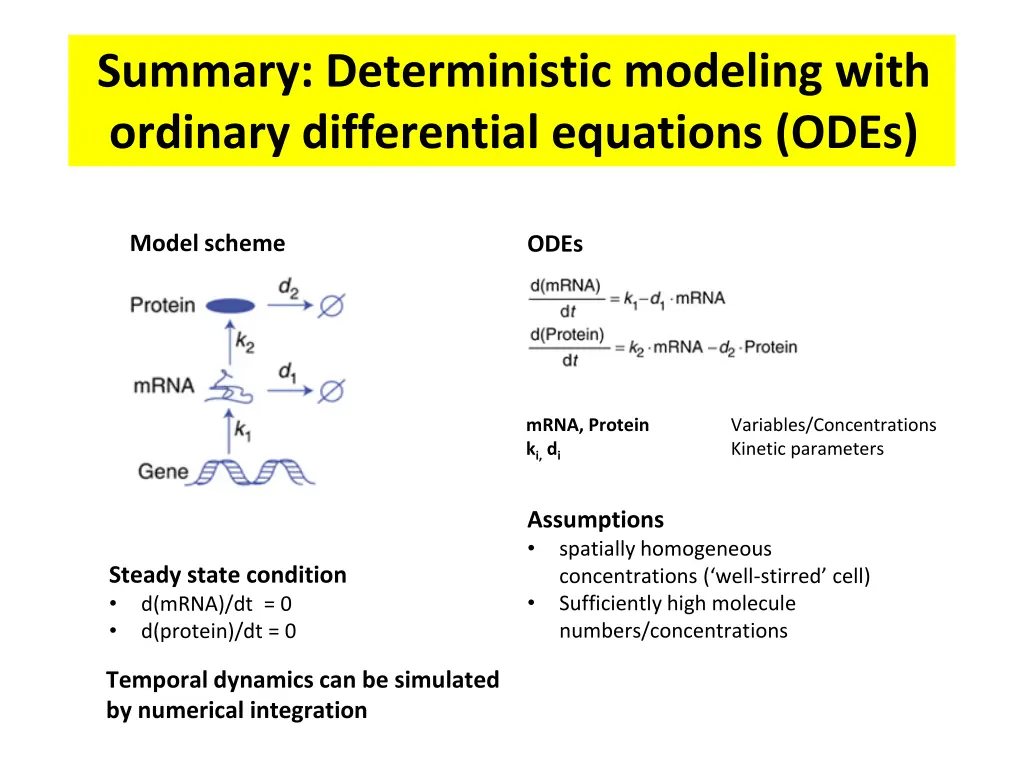 summary deterministic modeling with ordinary