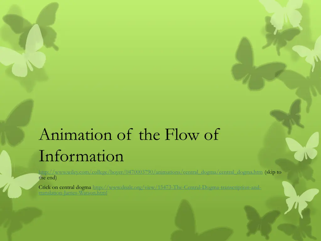 animation of the flow of information http