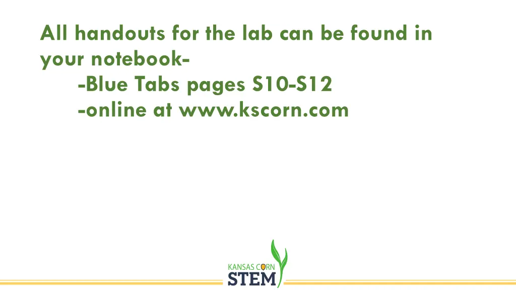 all handouts for the lab can be found in your