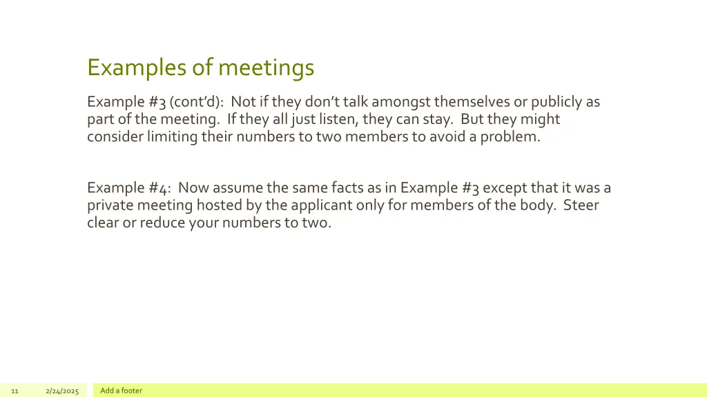 examples of meetings
