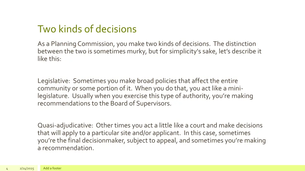two kinds of decisions