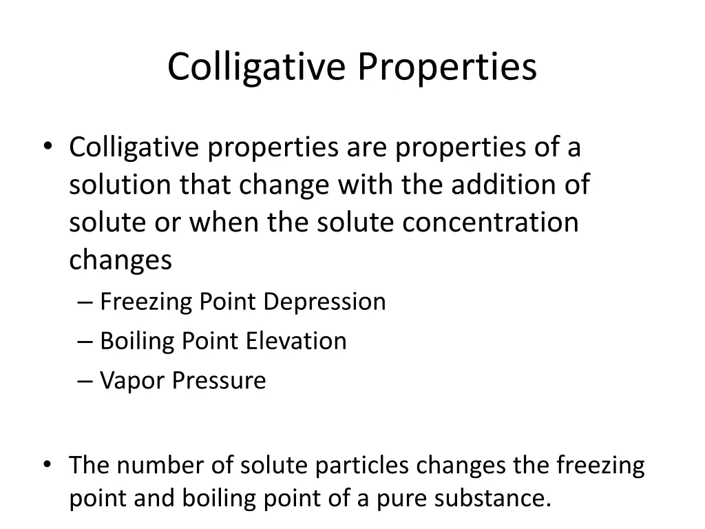 colligative properties