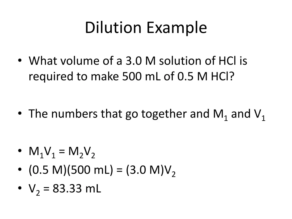 dilution example 1