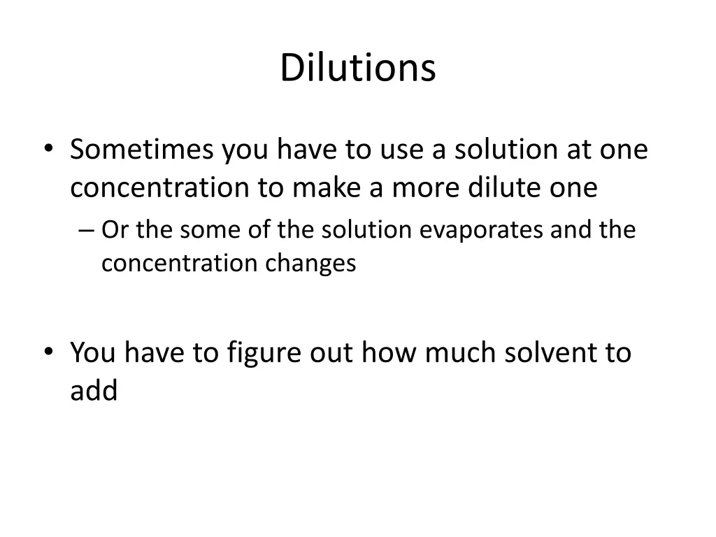 dilutions
