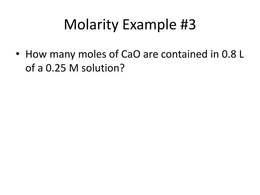 molarity example 3