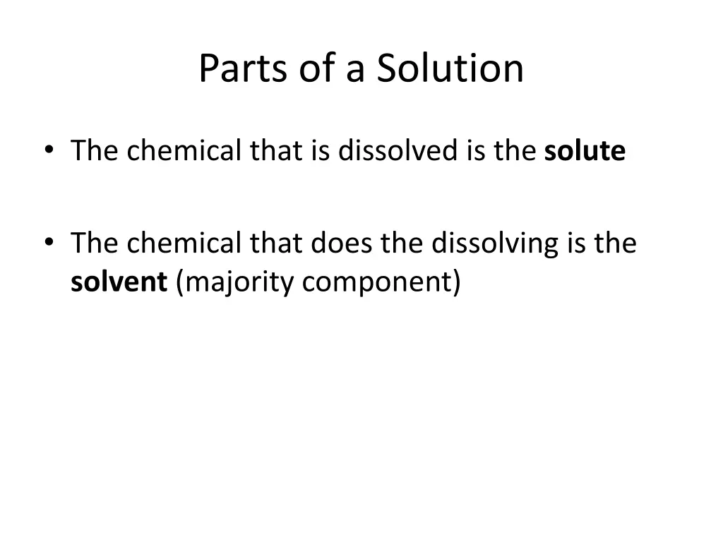 parts of a solution