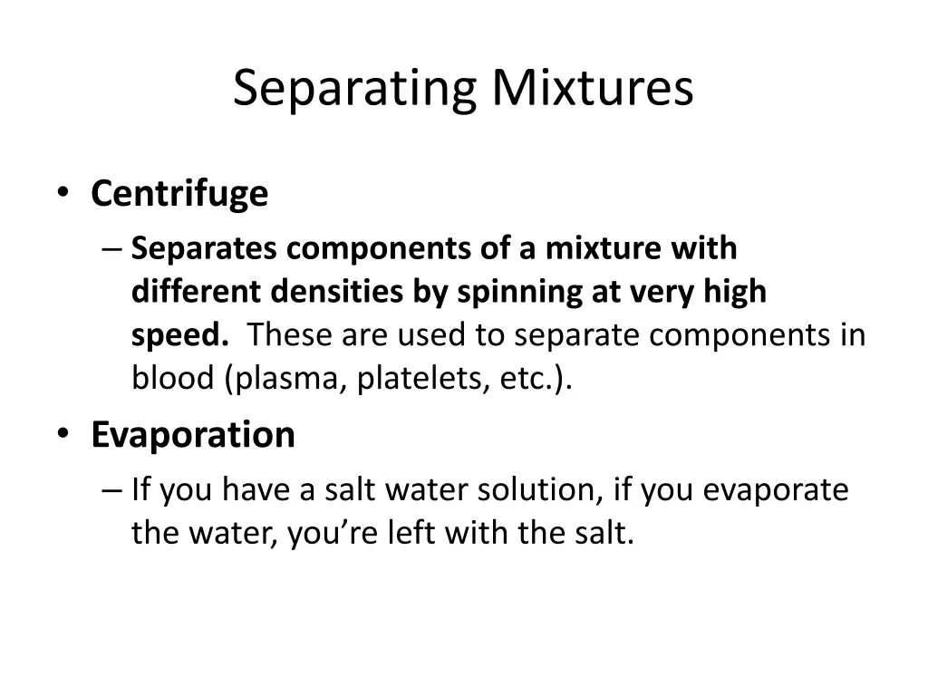 separating mixtures 2