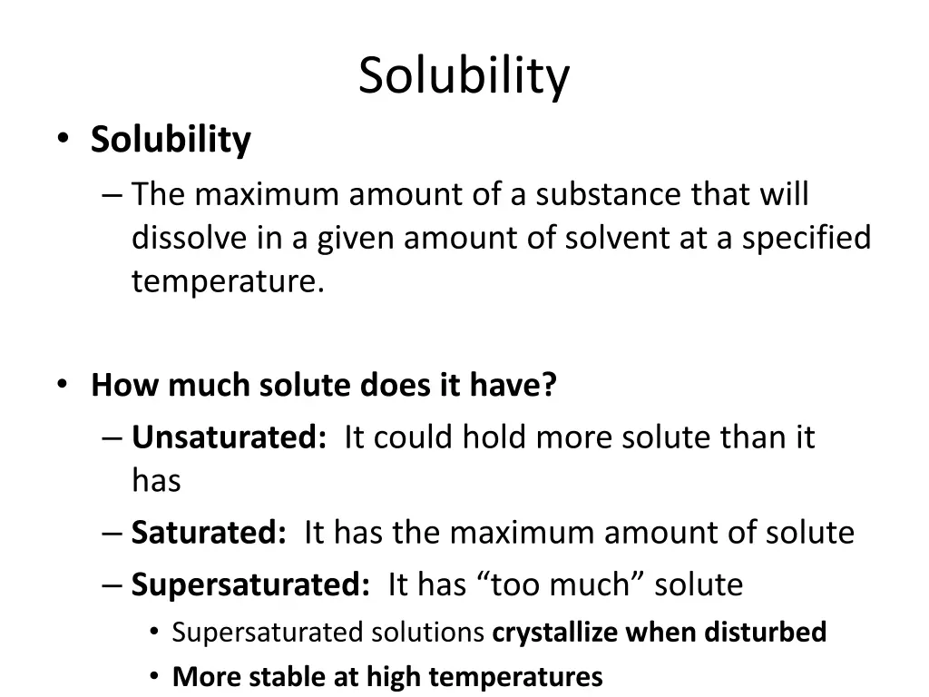 solubility 1