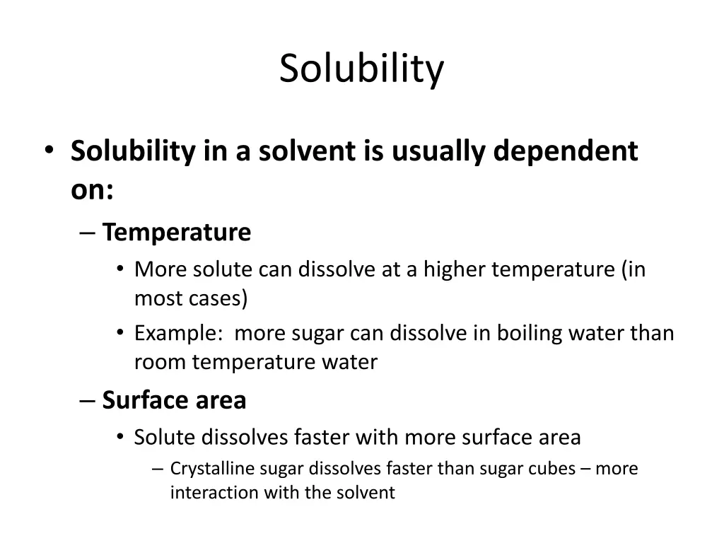 solubility 2