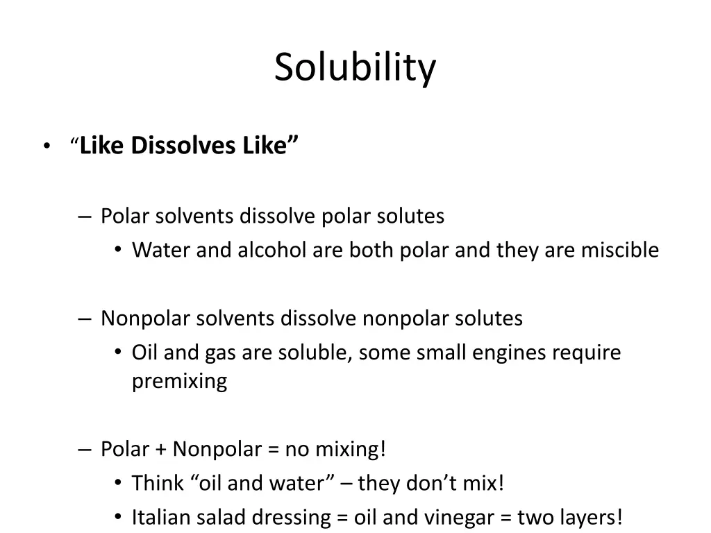 solubility