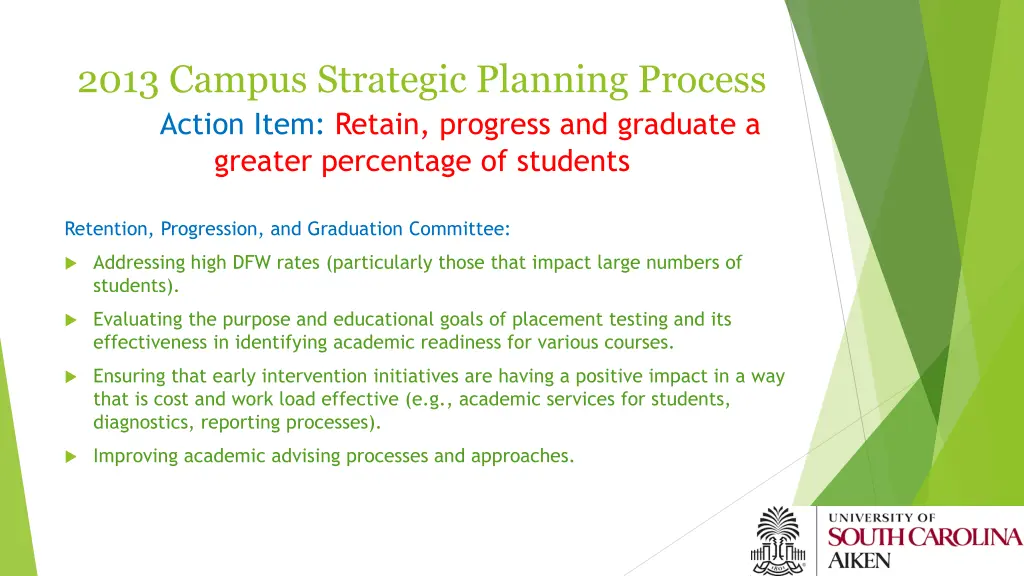 2013 campus strategic planning process action