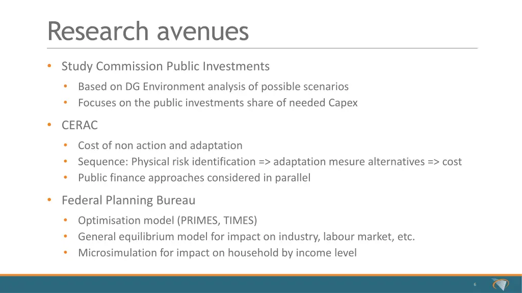 research avenues