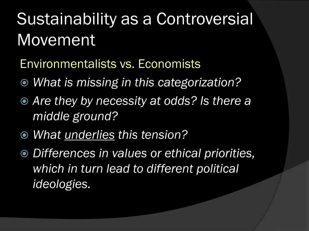 sustainability as a controversial movement 2