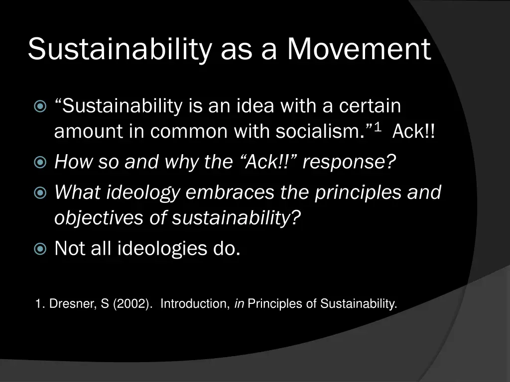 sustainability as a movement