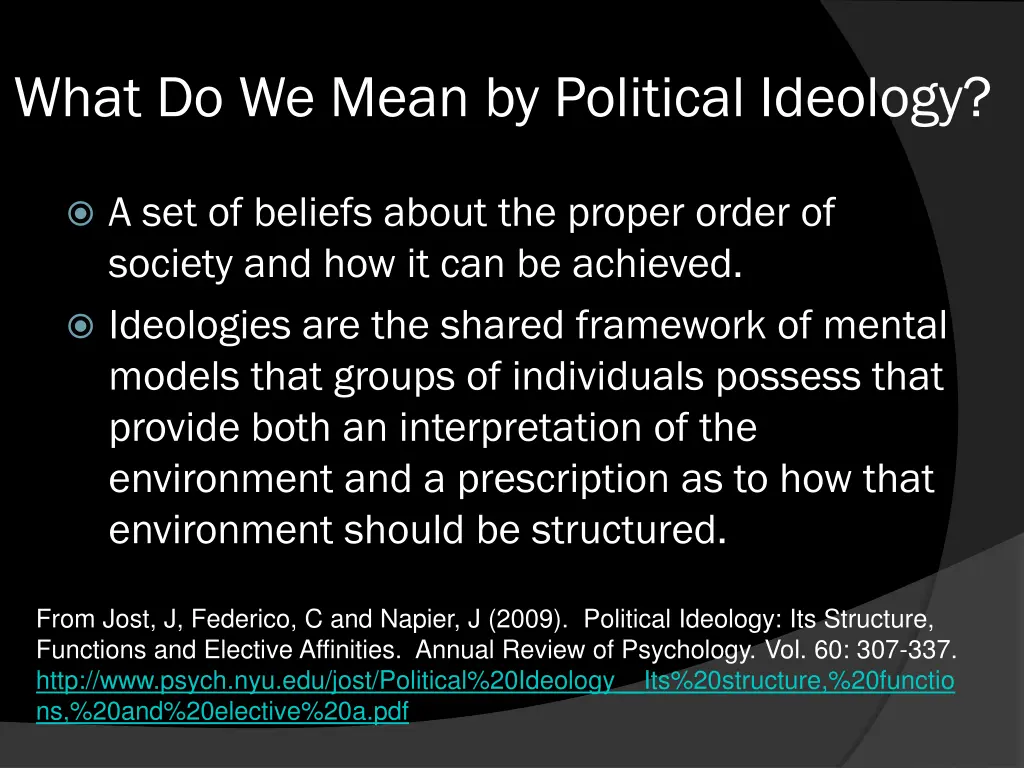 what do we mean by political ideology