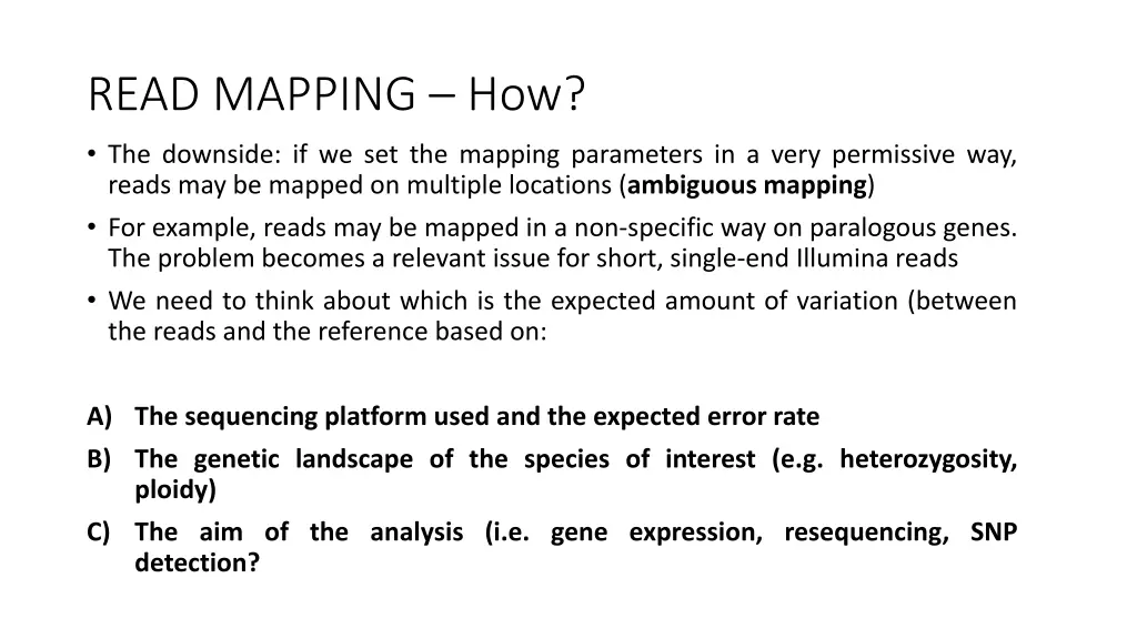 read mapping how the downside