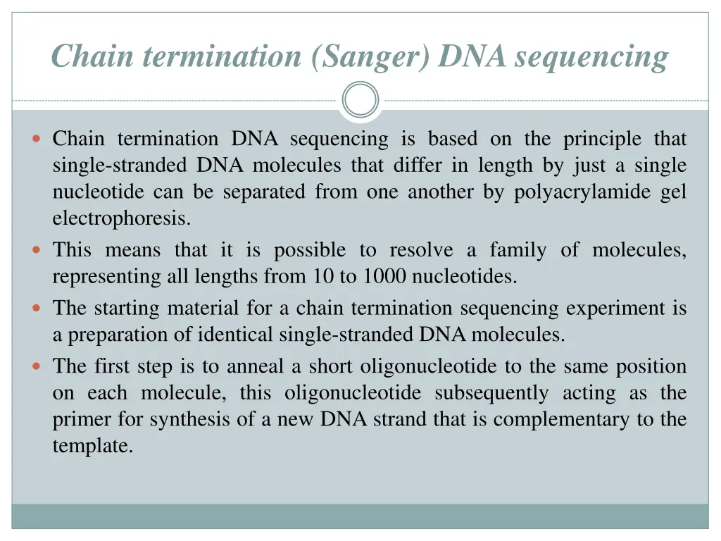 chain termination sanger dna sequencing