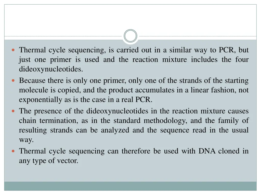thermal cycle sequencing is carried