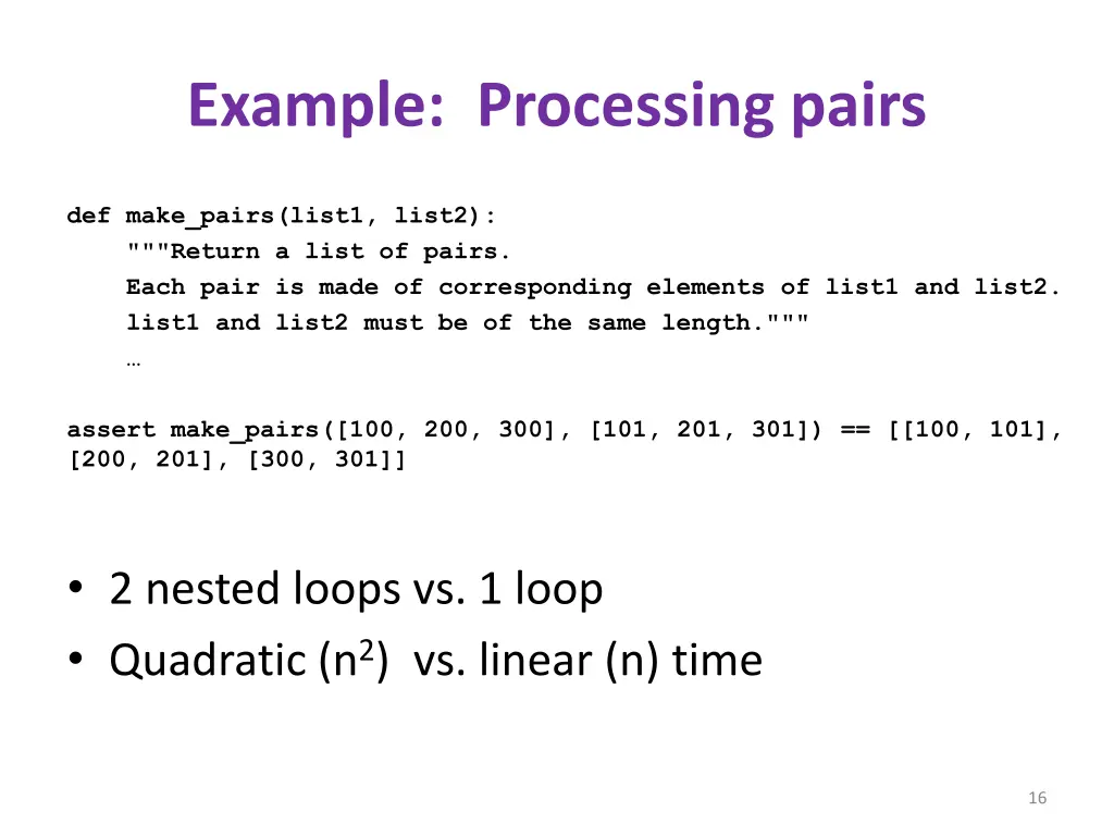 example processing pairs