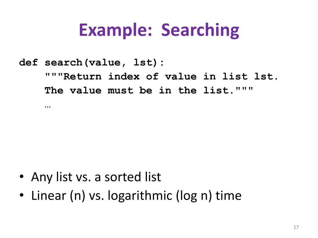 example searching