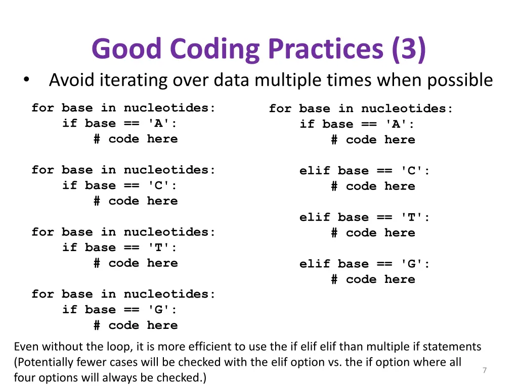 good coding practices 3 avoid iterating over data