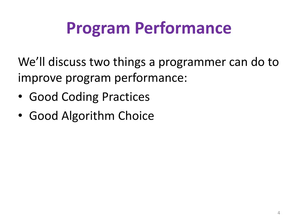 program performance