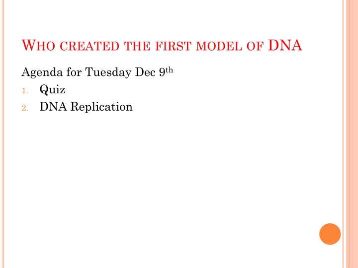 w ho created the first model of dna