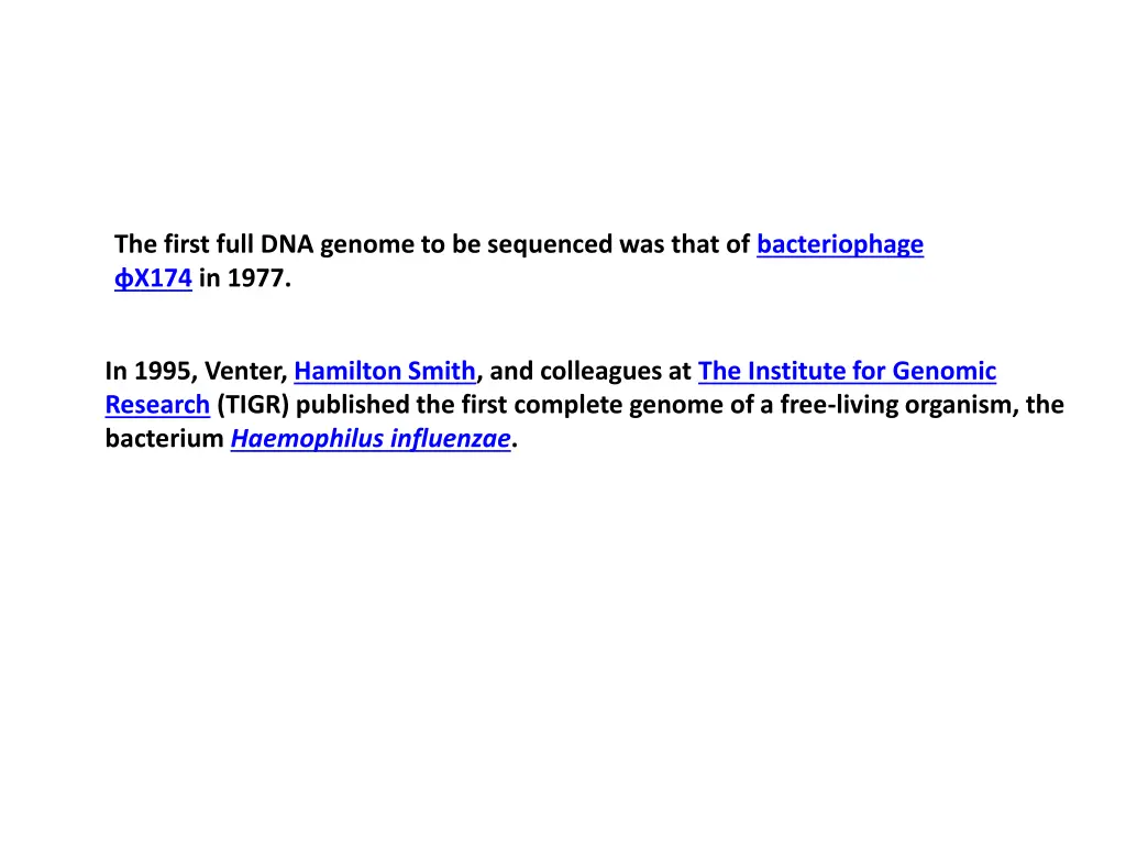 the first full dna genome to be sequenced