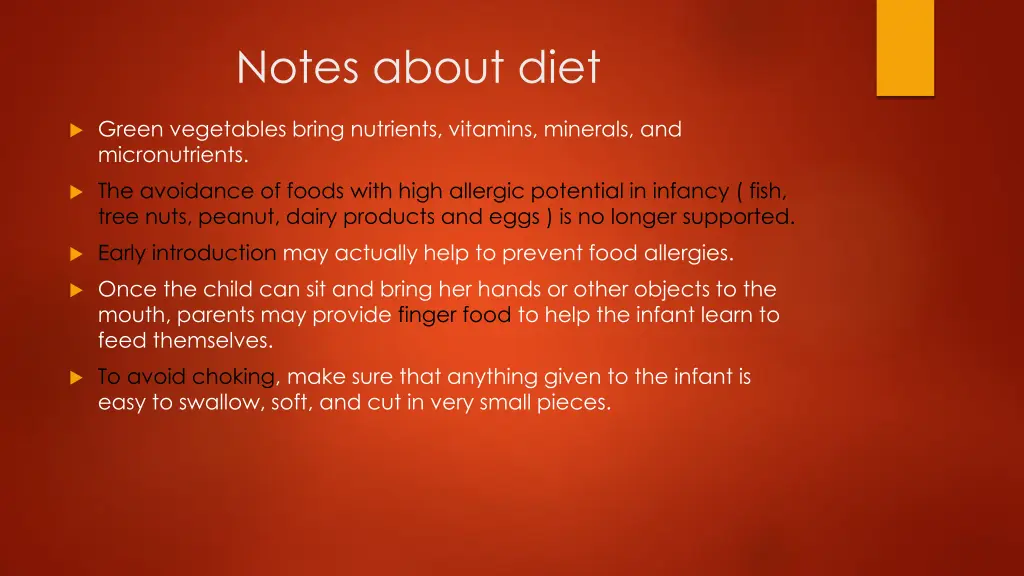 notes about diet