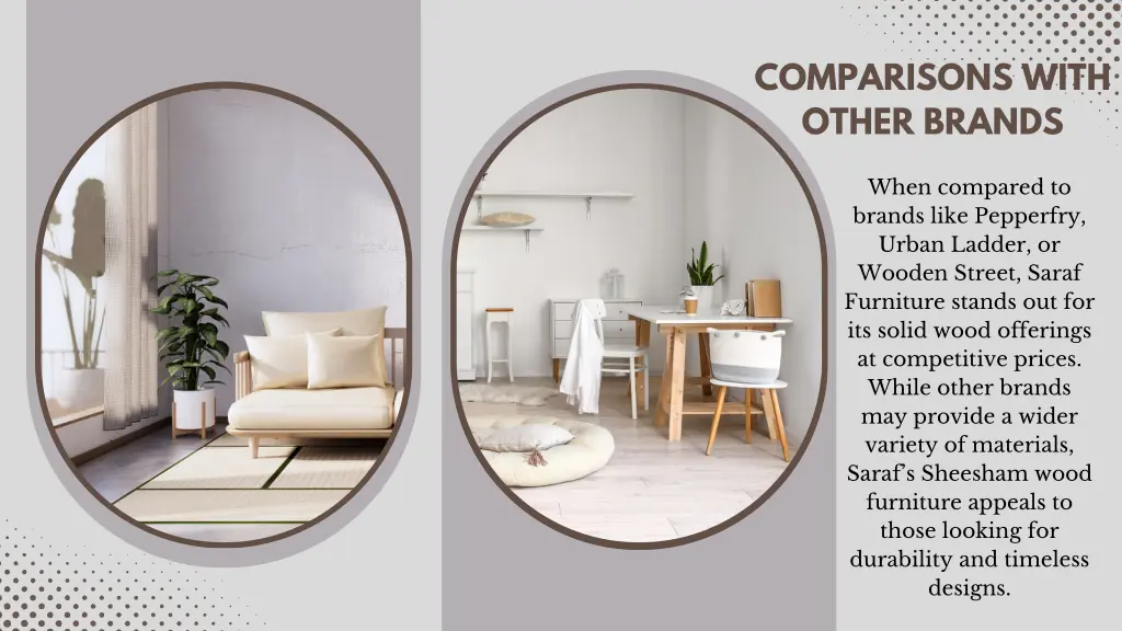 comparisons with other brands