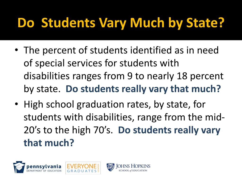 do students vary much by state